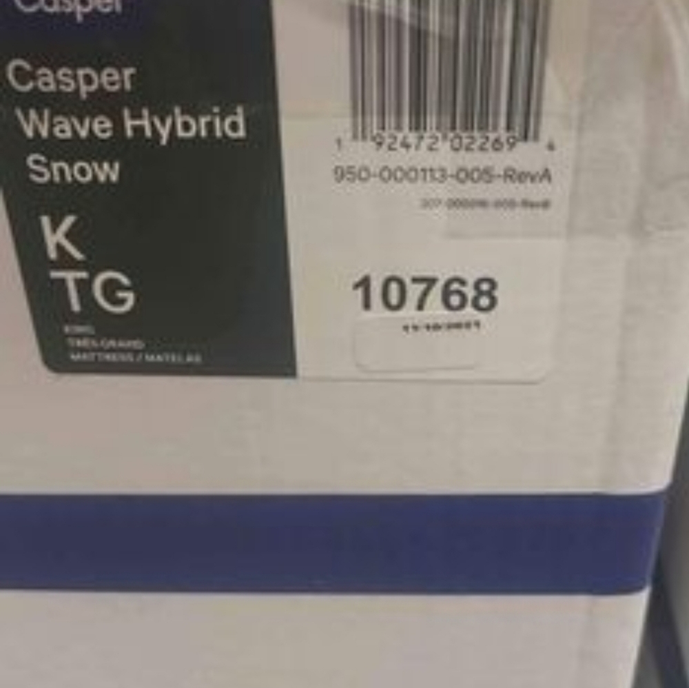 Casper King Wave Hybrid Snow Mattress